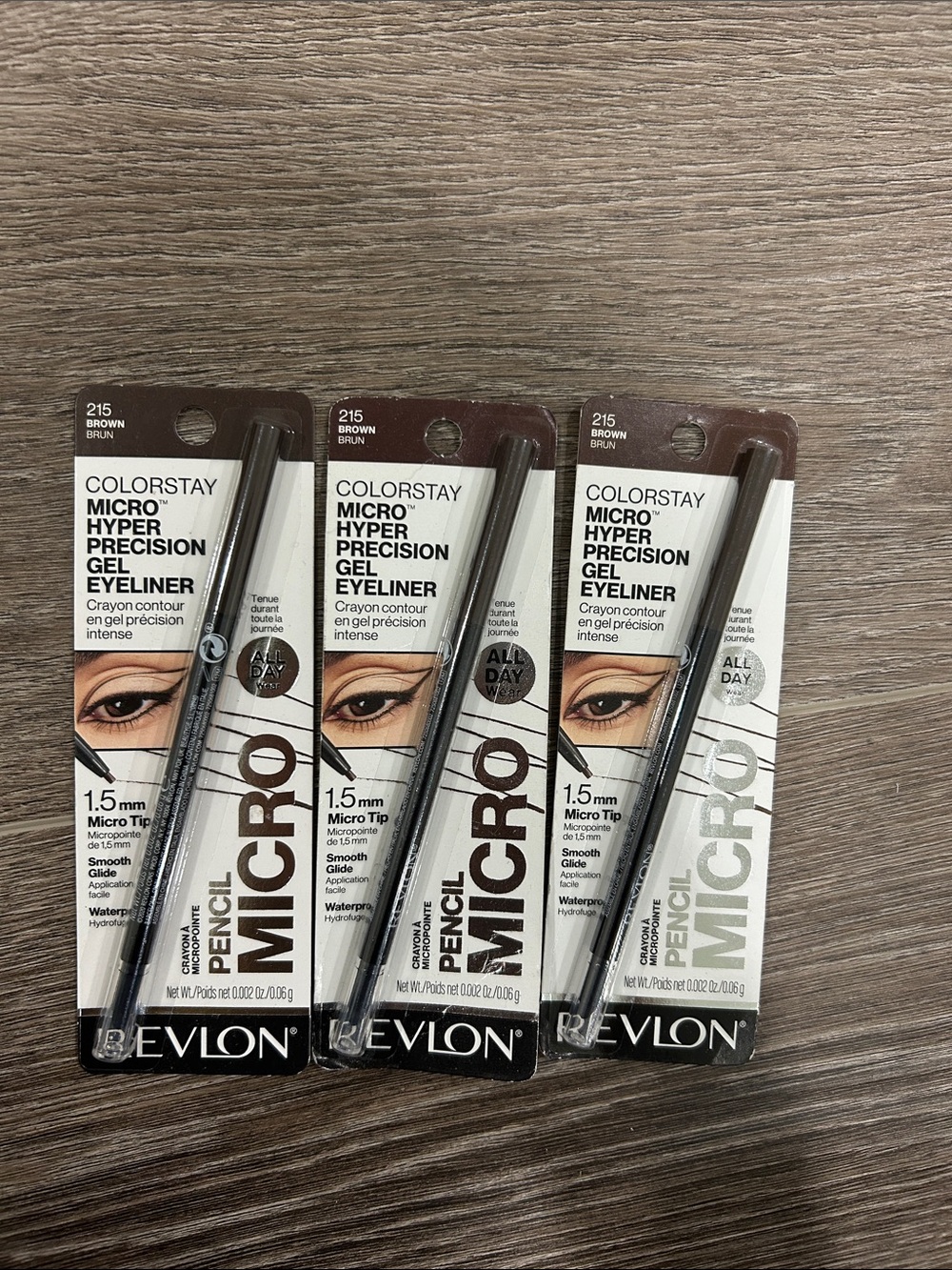 3X Revlon ColorStay Micro Hyper Precision Gel Eyeliner Pencil 215 Brown